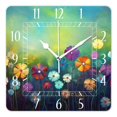 thumbnail image 1 of 10 Inch Wall Clock Battery Operated Silent Clock Decorative for Office, Kitchen, Outdoor, Living Room，Abstract Floral Daisy Watercolor Spring Flower Cute Pattern, 1 of 4