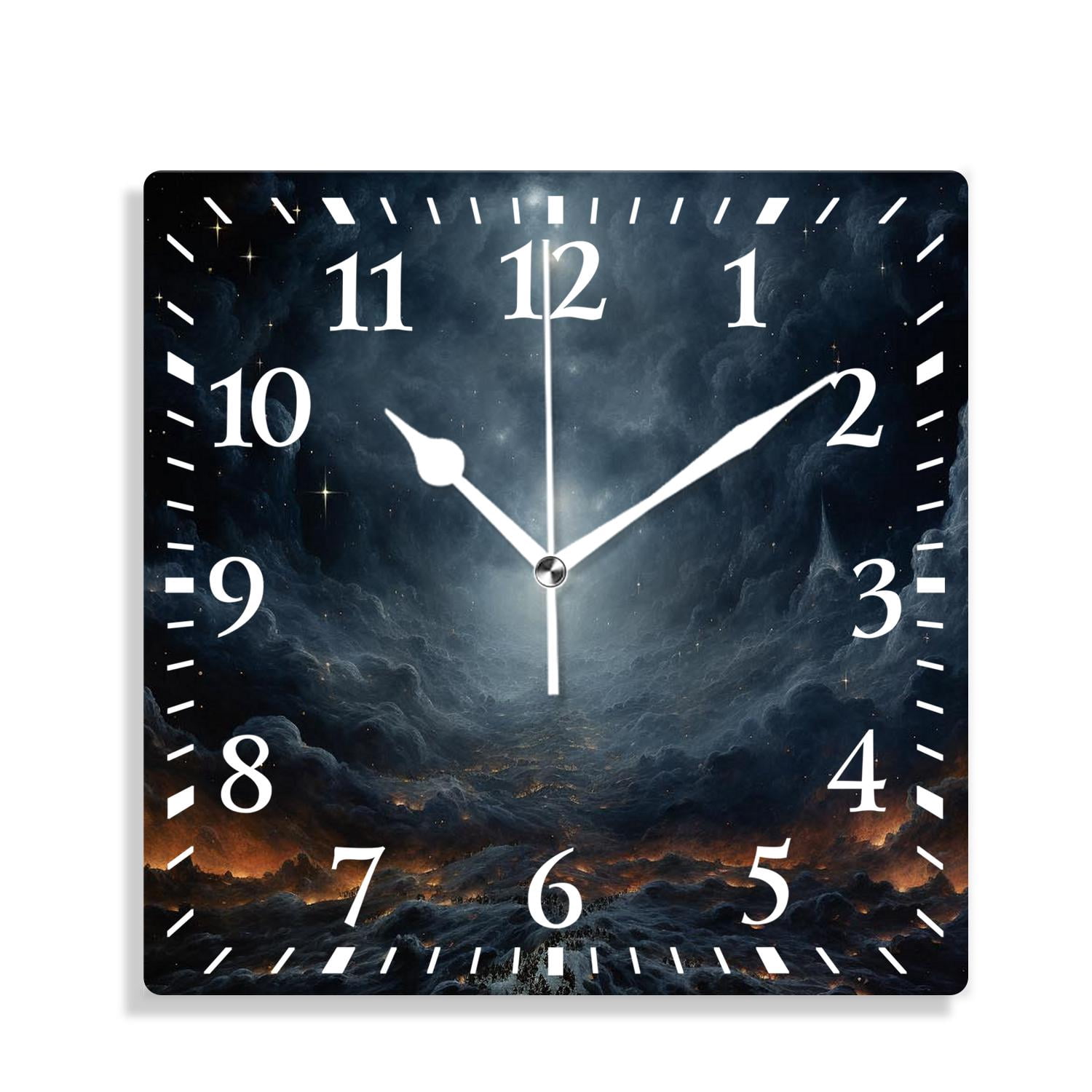 10 Inch Wall Clock Battery Operated Silent Clock Decorative for Office, Kitchen, Outdoor, Living Room，Outer Space Spiral Galaxy Image Space and Stars Picture