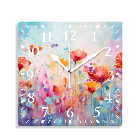 10 Inch Wall Clock Battery Operated Silent Clock Decorative for Office, Kitchen, Outdoor, Living RoomOcean Starfish Seashell Blue Sky Landscape Nature Lovely
