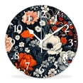 thumbnail image 1 of 10 Inch Wall Clock Battery Operated Silent Clock Decorative for Office, Kitchen, Outdoor, Living Room，Spring Beautiful Pelis Flower Tropical Plant Elegant, 1 of 4