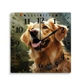 thumbnail image 1 of 10 Inch Wall Clock Battery Operated Silent Clock Decorative for Office, Kitchen, Outdoor, Living RoomWatercolor Golden Retriever Dog with Butterfly Art Print, 1 of 4