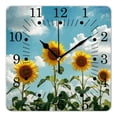 thumbnail image 1 of 10 Inch Wall Clock Battery Operated Square Clock for Office, Kitchen, Outdoor, Living Room,Beautiful Flower In Sunflowers Field Elaborate, 1 of 4