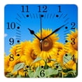 thumbnail image 1 of 10 Inch Wall Clock Battery Operated Square Clock for Office, Kitchen, Outdoor, Living Room,Beautiful Sunflower Field Creative, 1 of 4