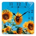 thumbnail image 1 of 10 Inch Wall Clock Battery Operated Square Clock for Office, Kitchen, Outdoor, Living Room,Beautiful Sunflower Field Pattern, 1 of 4