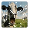 thumbnail image 1 of 10 Inch Wall Clock Battery Operated Square Clock for Office, Kitchen, Outdoor, Living Room,Cow on A Summer Charming, 1 of 4