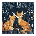 thumbnail image 1 of 10 Inch Wall Clock Battery Operated Square Clock for Office, Kitchen, Outdoor, Living Room,Cute Forest Fox Natural, 1 of 4