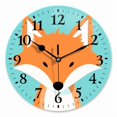 thumbnail image 1 of 10 Inch Wall Clock Battery Operated Square Clock for Office, Kitchen, Outdoor, Living Room, Cute Fox In The Style, 1 of 7