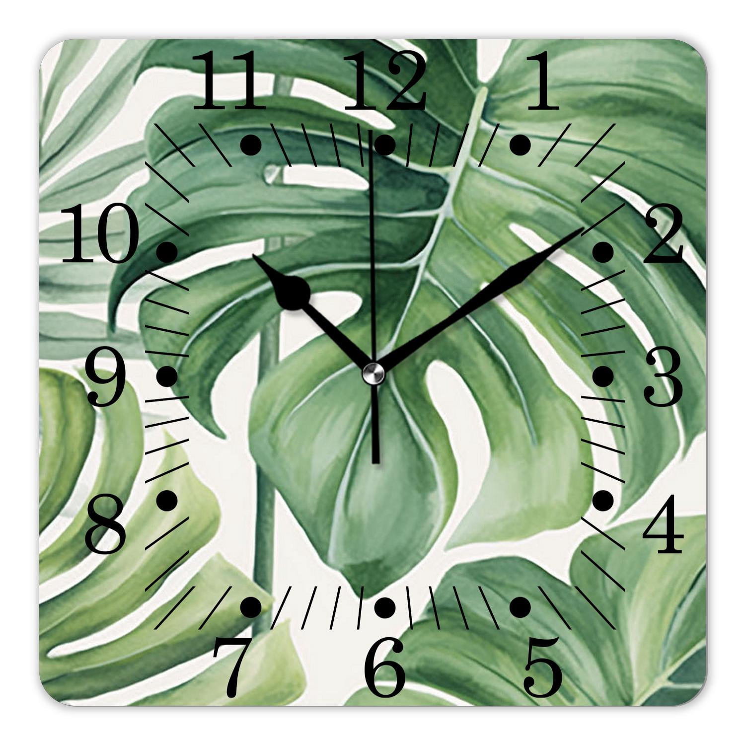 10 Inch Wall Clock Battery Operated Square Clock for Office, Kitchen ...