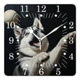 thumbnail image 1 of 10 Inch Wall Clock Battery Operated Square Clock for Office, Kitchen, Outdoor, Living Room,Funny Siberian Husky Dog Creative, 1 of 4