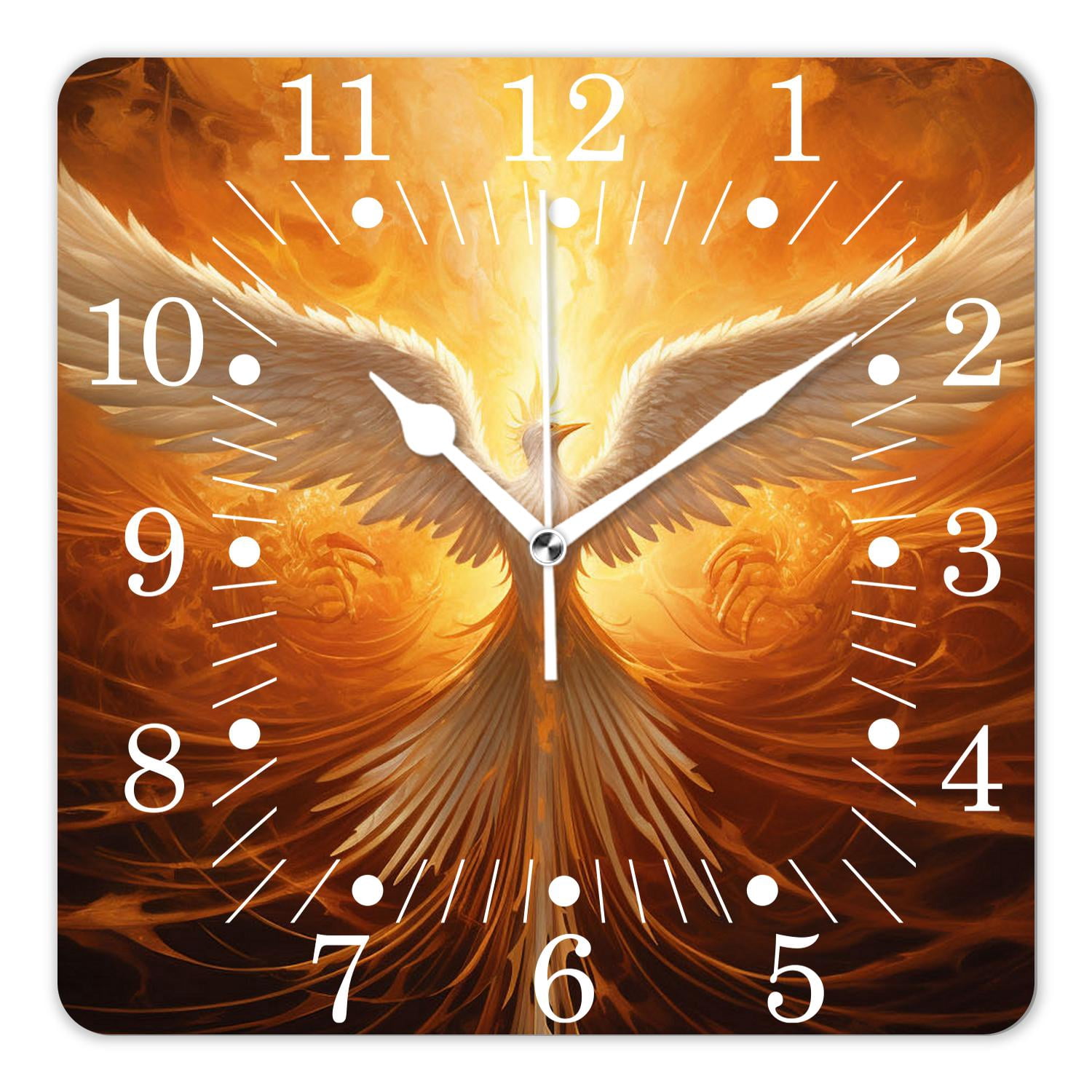 Phoenix Clock 10 Inch Wall Clock Battery Operated Square Clock for Office, Kitchen ...