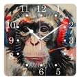 thumbnail image 1 of 10 Inch Wall Clock Battery Operated Square Clock for Office, Kitchen, Outdoor, Living Room,Gorilla Animals Pretty, 1 of 4
