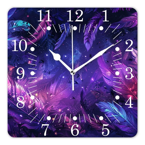 10 Inch Wall Clock Battery Operated Square Clock for Office, Kitchen, Outdoor, Living Room,Indian Dreamcatcher Galaxy Ethnic Chic
