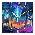 thumbnail image 1 of 10 Inch Wall Clock Battery Operated Square Clock for Office, Kitchen, Outdoor, Living Room,Lights Through The Trees Simple, 1 of 4