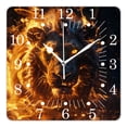 thumbnail image 1 of 10 Inch Wall Clock Battery Operated Square Clock for Office, Kitchen, Outdoor, Living Room,Lion Animal Gorgeous, 1 of 4