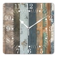 thumbnail image 1 of 10 Inch Wall Clock Battery Operated Square Clock for Office, Kitchen, Outdoor, Living Room,Wooden Texture Simple, 1 of 4