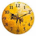 thumbnail image 1 of 10 Inch Wall Clock Battery Operated Square Clock for Office, Kitchen, Outdoor, Living Room, Yellow Bee Oil Painting, 1 of 7