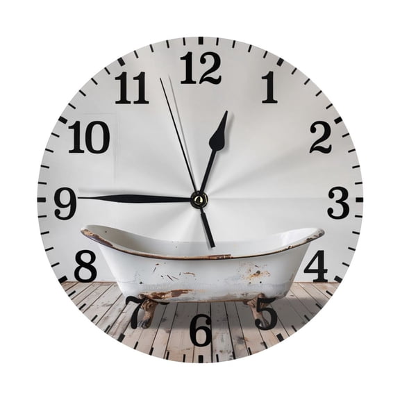 10 Inch Wall Clock Silent Non Ticking Battery Operated Creative Quiet Round Clock For Kitchen Bathroom Home Bedroom Office Living Room Kitchen Element
