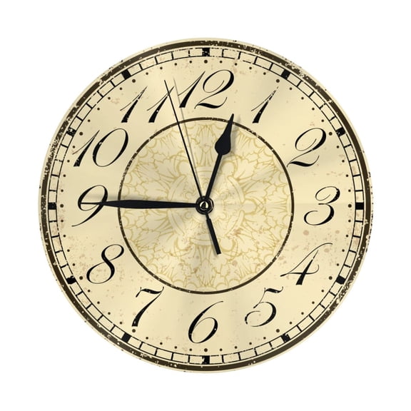 10 Inch Wall Clock Silent Non Ticking Battery Operated Creative Quiet Round Clock For Kitchen Bathroom Home Bedroom Office Living Room Retro Vintage Wall Clock8