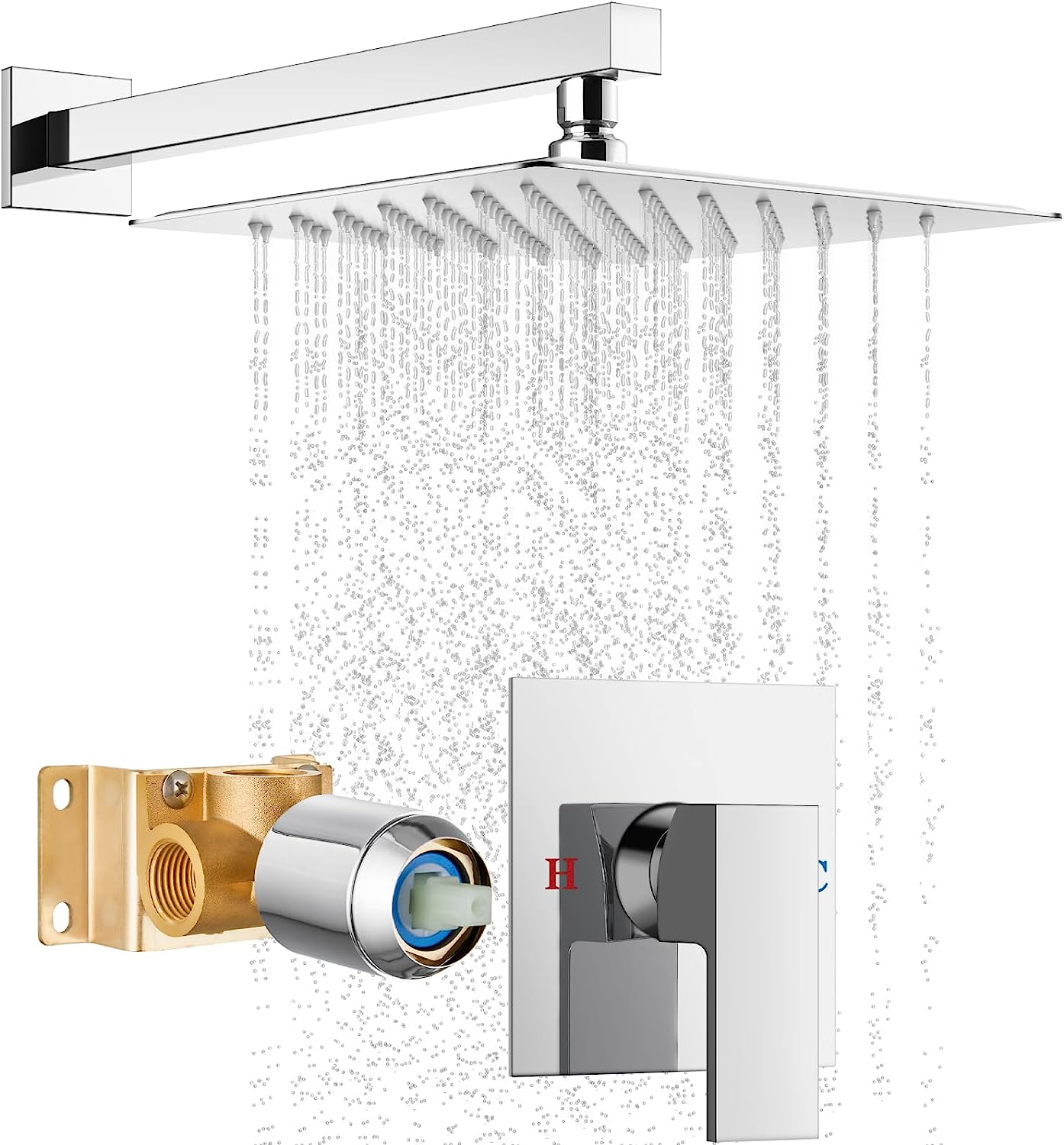 10 Inch Wall Mounted Rain Shower System Square Shower head Bathroom