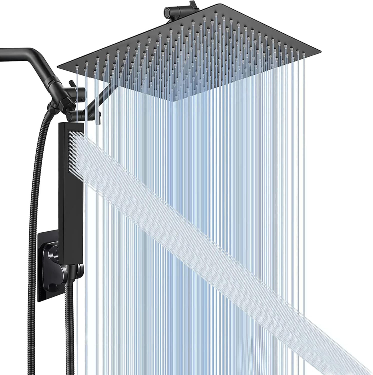 10Inch Waterfall Shower Head Combo, HighPressure Rain Shower Head