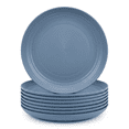thumbnail image 1 of 10 Inch Wheat Straw Dinner Plates, Set of 8 Unbreakable Plates, Microwave & Dishwasher Safe, Lightweight Modern Tableware, Reusable Dinner Plates for Kitchen Daily Use(Dark Blue), 1 of 8