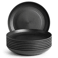 thumbnail image 1 of 10 Inch Wheat Straw Dinner Plates, Set of 8 Unbreakable Plates, Microwave & Dishwasher Safe, Lightweight Modern Tableware, Reusable Dinner Plates for Kitchen Daily Use(Black), 1 of 7