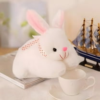 ​10 Inch White Bunny Stuffed Animal Plush Pillow - Soft Rabbit Doll for Kids Room Decor, Nursery, Gifts | Cute Cuddle Toy for Boys & Girls - Machine Washable White