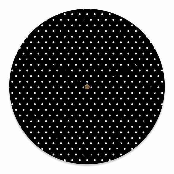 10 Inch White Polka Dot Wall Clock, Minimalist Dots Seamless Black Battery Operated Silent Non Ticking Clocks, Easy to Read Round Wall Clock for Kitchen/Living Room/Bedroom/Bathroom