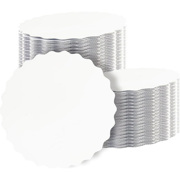 10 Inch White Wave Cake Boards Round 15-Packs Circles Rounds Base Food-Grade Cardboard Wave Cake PlateThinner But Stronger