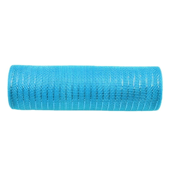 10-Inch Wide Poly Mesh Ribbon with Foil - Plastic Decorative Roll for Wreaths, Swags, Bows and Gift Wrapping (1 Roll)