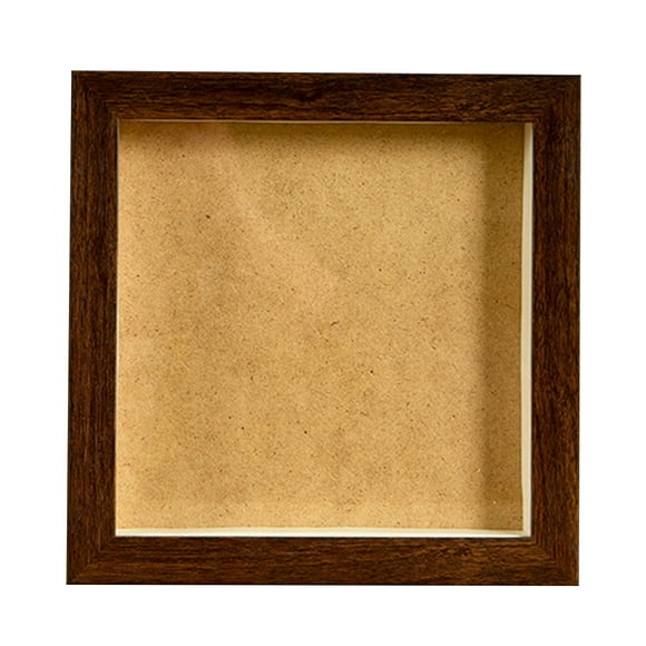 10-Inch Wooden Shadow Box Frame - Square Photo Holder for DIY Crafts, Plant, Flower, and Shell Displays, Desktop Decoration