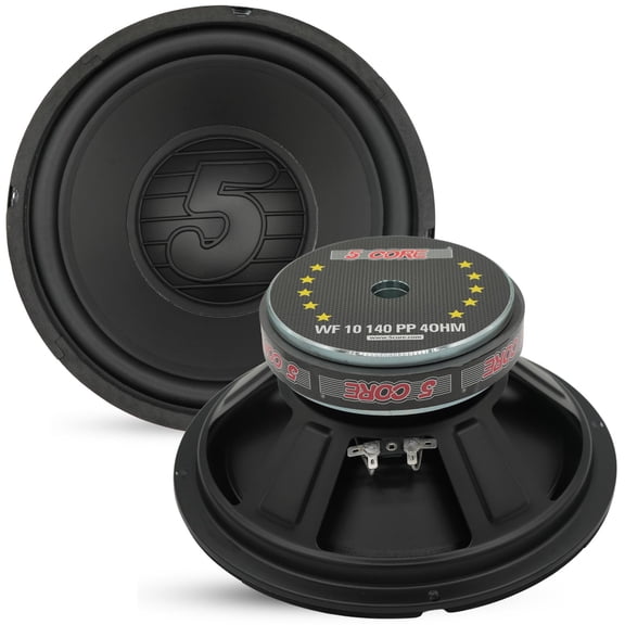 10 Inch Woofer 300W Car Audio Subwoofer 4 Ohm Impedance Replacement Deep Bass Sub w 40 Oz Y30 Magnet Poly Cone Rubber Surround for Vehicle Sound System - WF 10 140 PP 4OHM