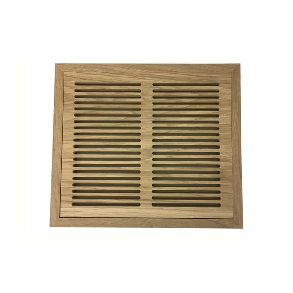 10 Inch x 10 Inch Red Oak Hardwood Vent Floor Register Flush Mount, Slotted Style, Slotted Style, Unfinished