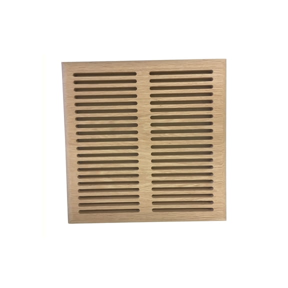 10 Inch x 12 Inch White Oak Hardwood Vent Floor Register Surface Mount, Slotted Style, Unfinished