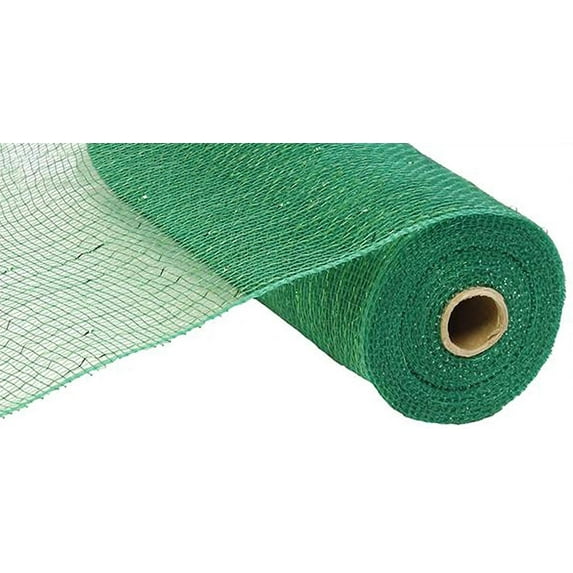 10 Inch x 30 Feet Deco Poly Mesh Ribbon - Emerald Green Non Metallic : RE130206