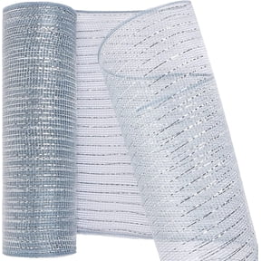 10 Inch x 30 Feet Decor Mesh Ribbon with Metallic Foil, Deco Mesh Wreath Supplies Ribbon Mesh Roll for Spring Wreaths, Swags, Craft, Party Decoration