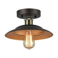 thumbnail image 1 of 10 Inches 1 Light Semi Flush Metal Mount Fixture, Bronze, 1 of 2
