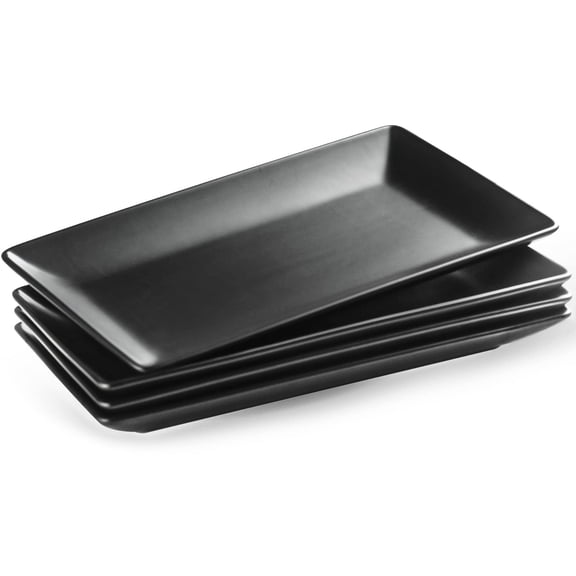 10 Inches B-Black Platter Ceramic Serving Tray