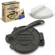 10 Inches Cast Iron Tortilla Press with FREE 100 Pieces Oil Paper