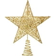 thumbnail image 1 of 10 Inches Christmas Tree Star Topper Xmas Tree Topper Star Christmas Decoration Glittered Tree-top Star (Gold), 1 of 7