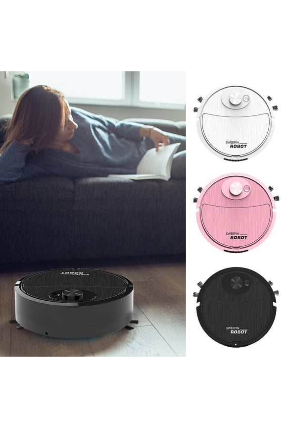 Under 10, Intelligent Sweeping Robot | Three-in-One Cleaning Machine | Lazy Vacuum Cleaner | Home Appliance, Customer Favorite | Plastic, Black, MIANHT