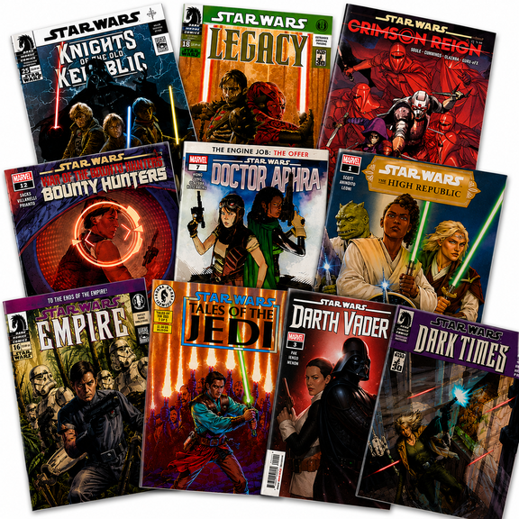 10-Issue Star Wars Comic Book Gift Set Featuring Darth Vader, Luke Skywalker & More