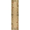 thumbnail image 1 of 10' Ivory Hand Tufted Bordered Tropical Plants Indoor Runner Rug, 1 of 2