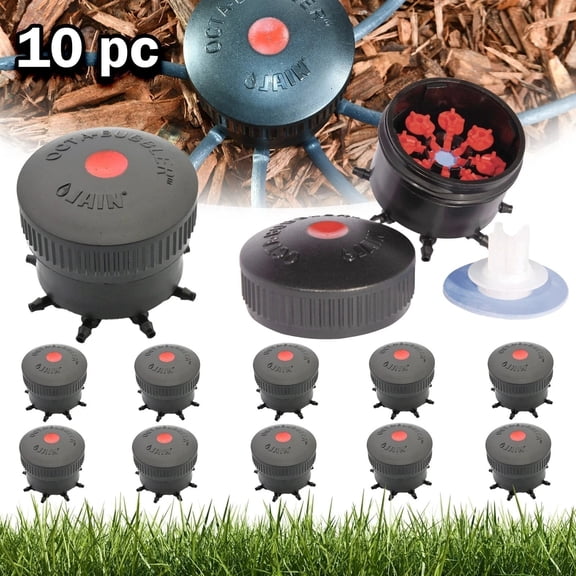 (10) Jain 8 Port Drip Irrigation Manifold 10 GPH Emitters 8 Outlet Drip System