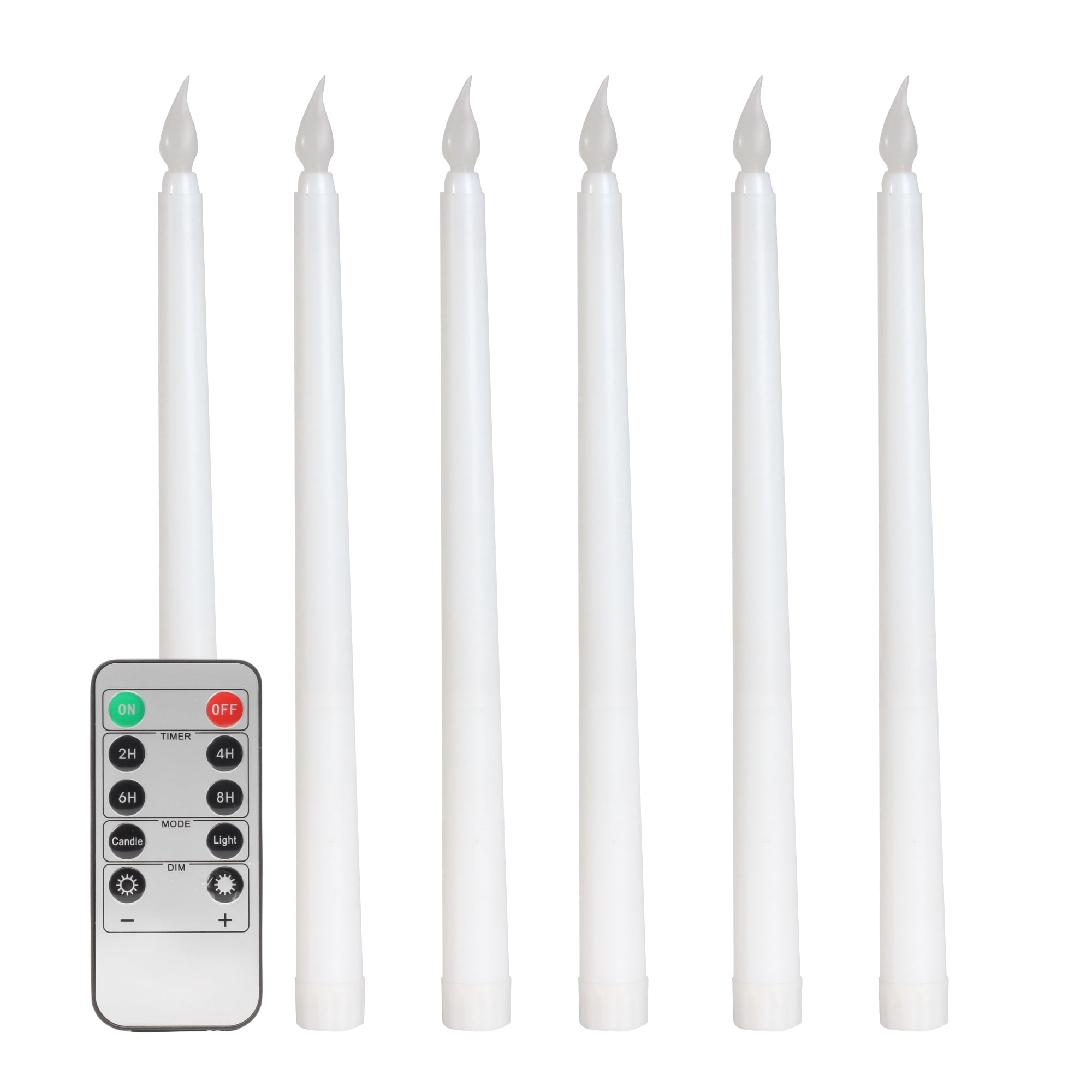 10-Key Remote with Taper Candles Flickering Battery Operated Led Warm ...