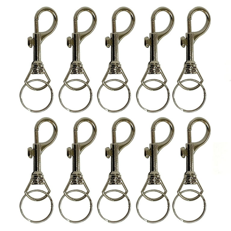 10 Keychains Snap Trigger Swivel Hook Clips Belt Clip Key Removable Rings  Spring