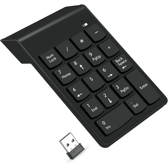 10 Keys Numeric Keypad with 2.4G Mini USB Receiver,Portable Numpad Financial Accounting Number Keyboard Extensions 10 Key for Laptop,Notebook,Desktop,Surface Pro