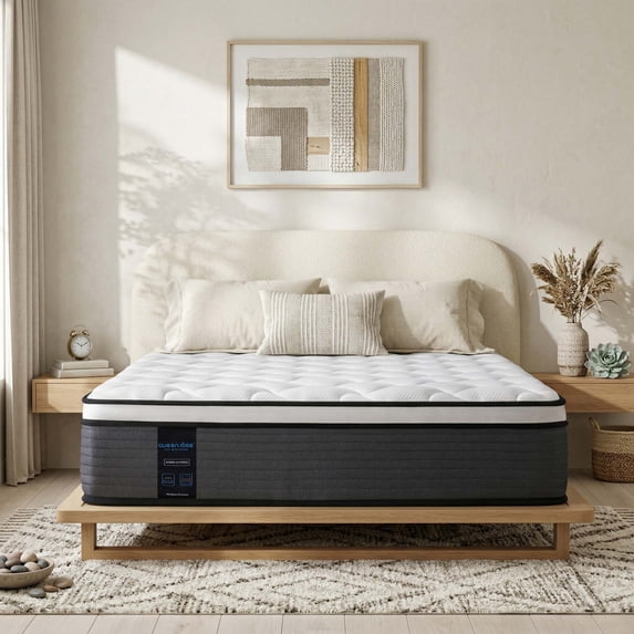 10'' King Size Hybrid Mattress, Hybrid Firm Mattress in a Box with Gel Memory Foam, Individually Wrapped Pocket Coils Innerspring, Pressure-Relieving and Supportive, King Mattress
