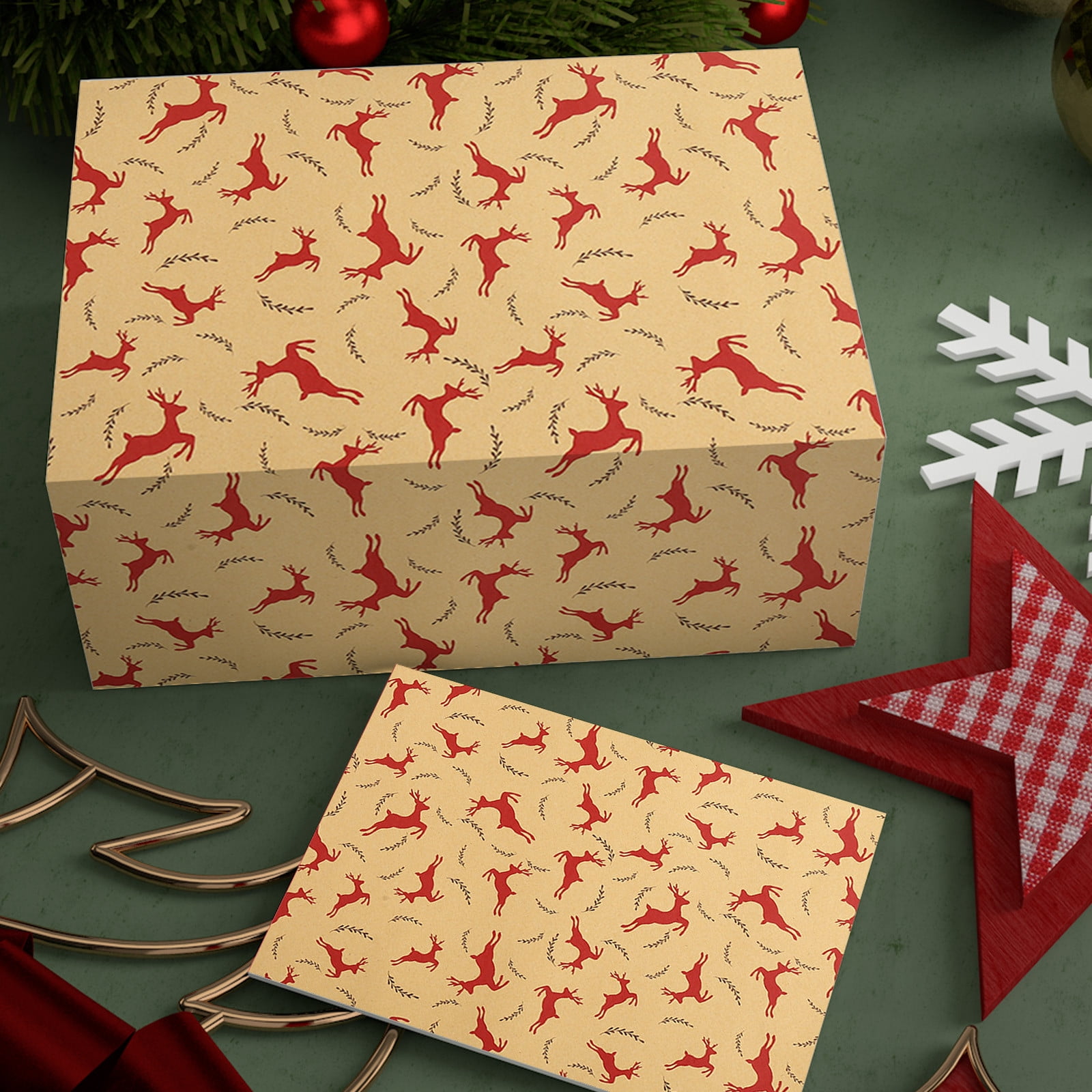 10 Kraft Christmas Gift Boxes with Lids for wrapping Large Clothes