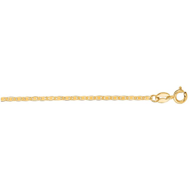 10 Kt Yellow Gold 10k 7 Inch 1.20mm Mariner Link Chain Bracelet Spring